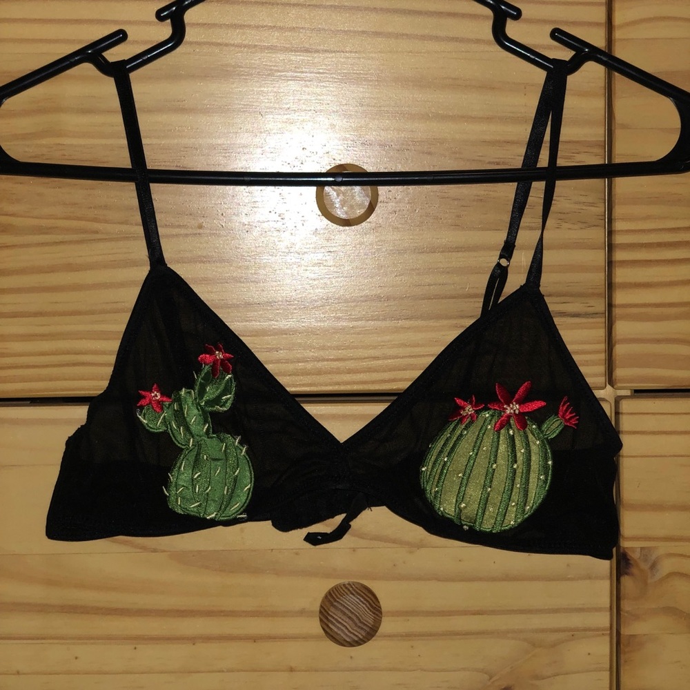 Cacti Patch Mesh Bralette